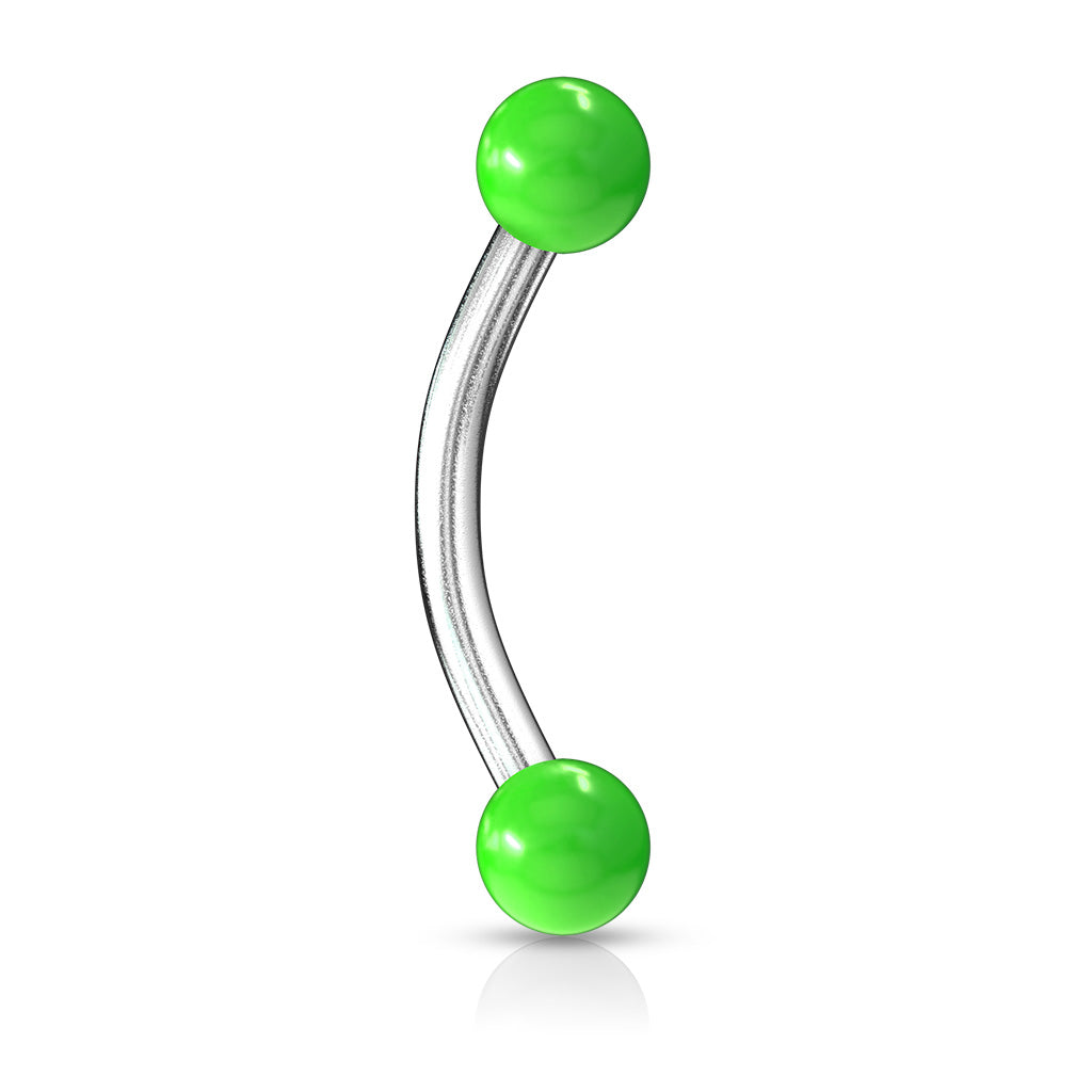 Solid Color Acrylic Balls Surgical Steel Curve Eyebrow